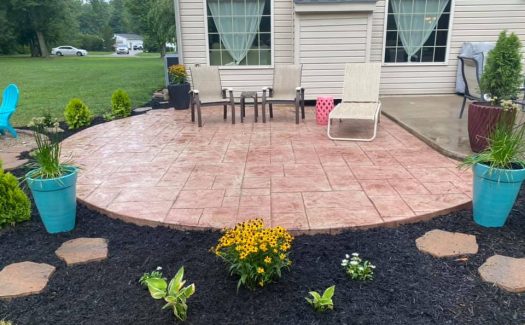 Stamped Rounded Concrete Patio